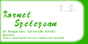 kornel szelezsan business card