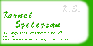 kornel szelezsan business card